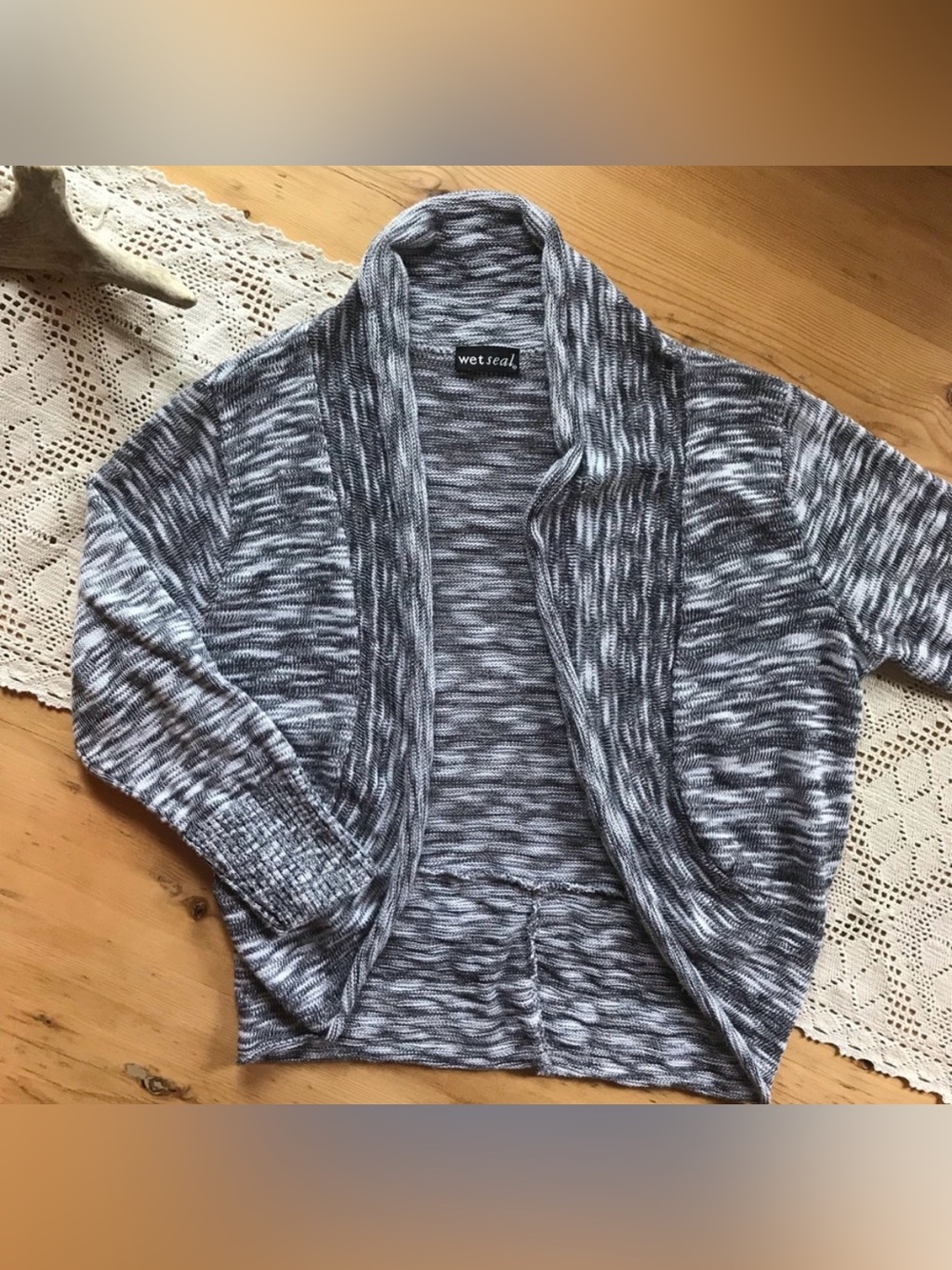 Wet Seal Y2K black and white cardigan sweater fits like a small